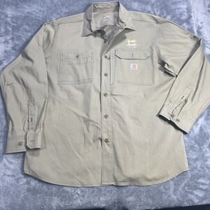 Carhartt Force Ridgefield Shirt Mens Large Long Sleeve Relaxed Fit Work Vented
